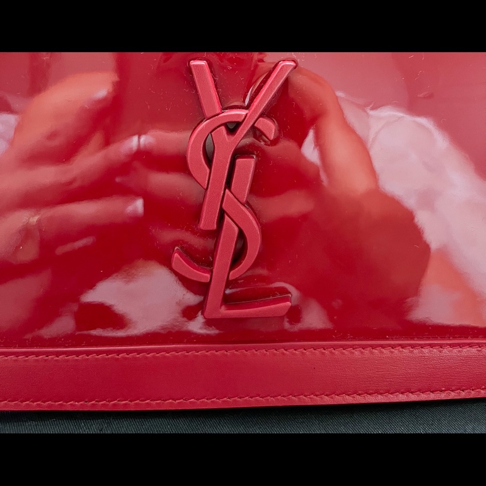 Saint Laurent Book Red Patent Leather Shoulder Bag - Picture 4 of 13